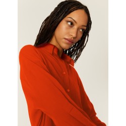 CAMISA OVERSIZE ECOVERO ROJA BY PEPALOVES