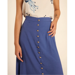 FALDA MIDI ABOTONADA AZUL BY PEPALOVES