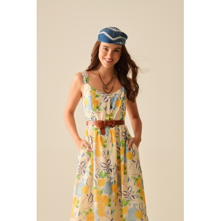 VESTIDO BLANCO MAXI LIMONES BY Q2
