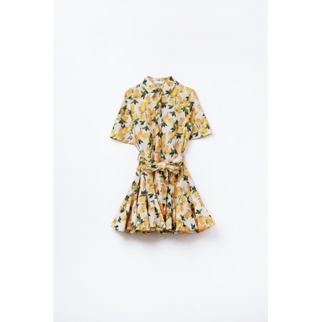 VESTIDO ROMANTICO LIMONES AMARILLO BY Q2