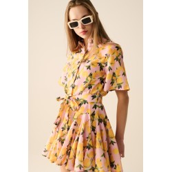 VESTIDO ROMANTICO LIMONES ROSA BY Q2