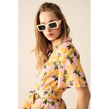 VESTIDO ROMANTICO LIMONES ROSA BY Q2