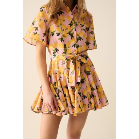 VESTIDO ROMANTICO LIMONES ROSA BY Q2