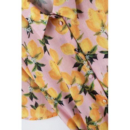 VESTIDO ROMANTICO LIMONES ROSA BY Q2
