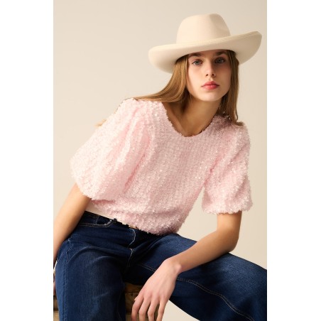 TOP ROSA LENTEJUELAS BY Q2