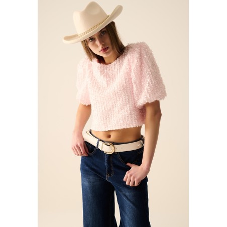 TOP ROSA LENTEJUELAS BY Q2
