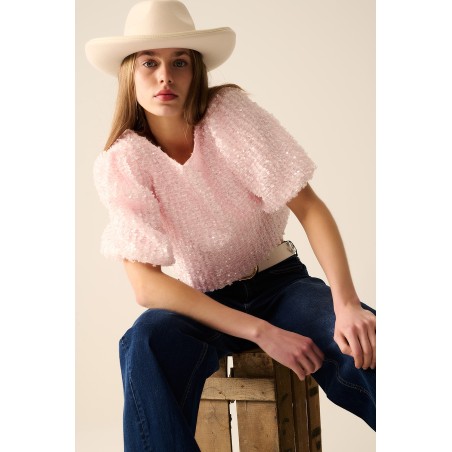 TOP ROSA LENTEJUELAS BY Q2
