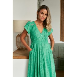 VESTIDO LARGO CARMEN EMERALD BORDADO BY JAASE