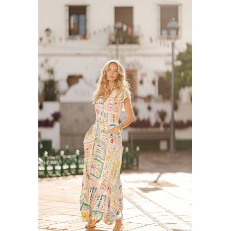 VESTIDO LARGO ROMI PRINT SOL MON BY JAASE