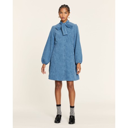 VESTIDO DE PANA CON LAZADA AZUL BY PEPALOVES
