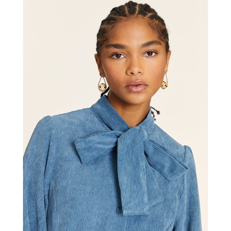 VESTIDO DE PANA CON LAZADA AZUL BY PEPALOVES