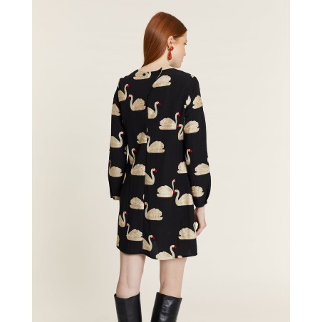 VESTIDO CORTO BORDADO CISNES BY PEPALOVES
