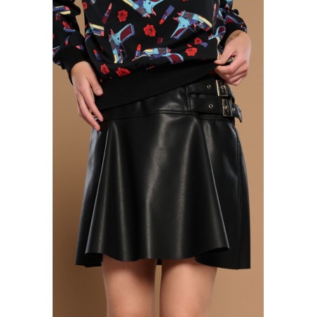 BLACK LEONA SKIRT BY MINUETO