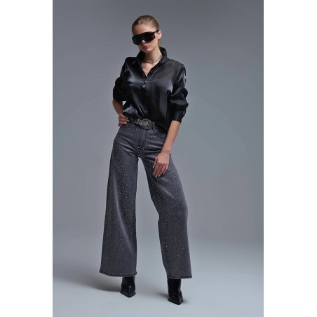 VAQUEROS NEGROS DE PATA ANCHA BY Q2