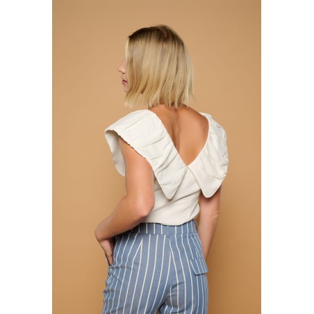 WHITE VIROT TOP BY MINUETO