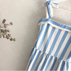 VESTIDO LAURA RAYAS AZUL