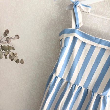 VESTIDO LAURA RAYAS AZUL