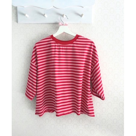 CAMISETA ALMA RAYAS ROJO/ROSA