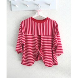 CAMISETA ALMA RAYAS ROJO/ROSA