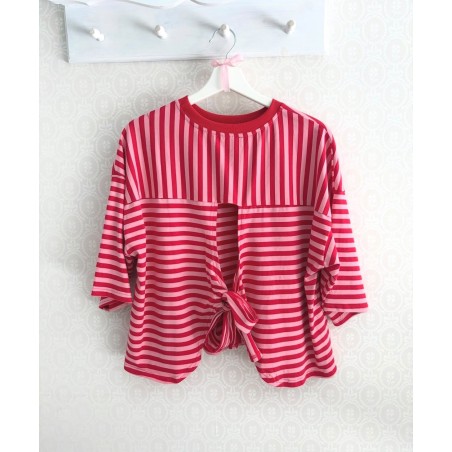 CAMISETA ALMA RAYAS ROJO/ROSA