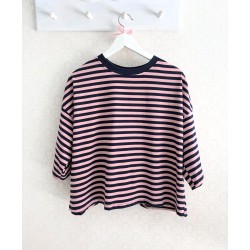 CAMISETA ALMA RAYAS MARINO/ROSA