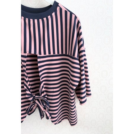 CAMISETA ALMA RAYAS MARINO/ROSA