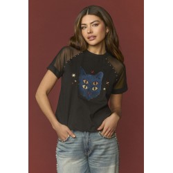 BLUE LARRY TOP BY MINUETO